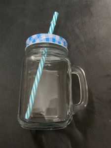 Jar Mug with Straw