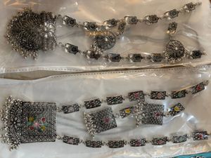 Oxidised Silver Afghani Jewellery Set