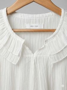 White Ruffled Collar Blouse