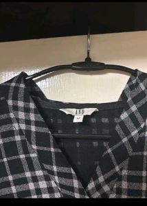 AND Branded Plaid Midi Dress with Tie Waist