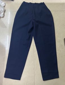 Navy Blue Pleated Trousers