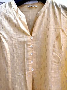 Max Women Yellow Printed A-line Kurta XXL