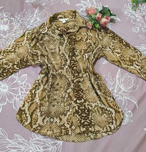 🐍🐍Snakeskin Print Button-Up Shirt🐍🐍