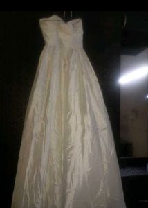 Elegant White Strapless Ballgown
