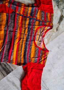 Striped Red Kurta