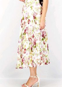 Turkish Brand Reserved Floral Pleated Skirt