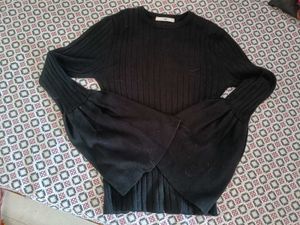 Chic Black Bell Sleeve Top