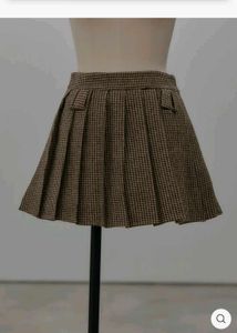 Plaid Pleated Mini Skirt