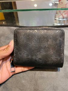 Embossed Floral Zip-Around Wallet