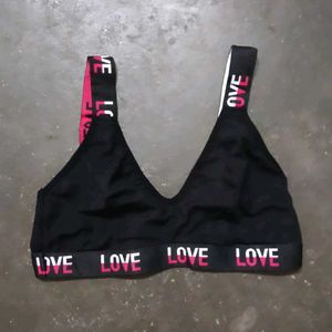 Black LOVE Sports Bra
