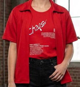 Vibrant Red Graphic Print Top