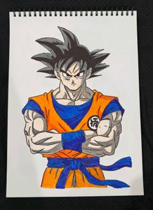 Goku Drawing Hand-Drawn A4 Artwork 💀🔥