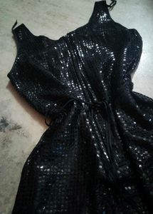 Sparkling Black Sequin Mini Dress
