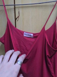 Maroon Spaghetti Strap Maxi Dress