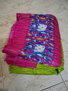 Vintage Crinkle Fabric with Floral Print
