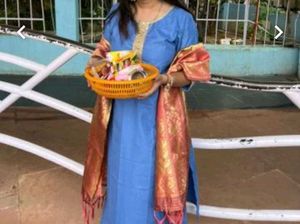 Blue Kurti with Dupatta