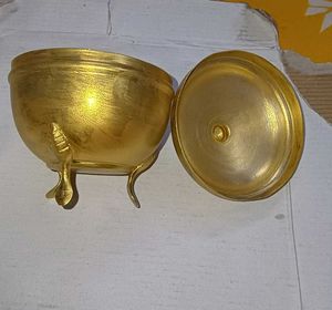 Antique Brass Decorative Bowl with Lid