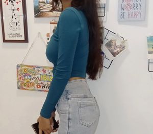Teal Crop Top with skirt