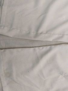 White Wide Leg Pants with Black Stripe