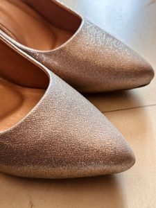 ✨ Shimmer Rose Gold Heels | Party Wear Pumps