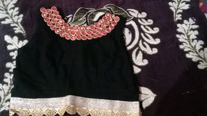 Black Colour Mirror Work Blouse