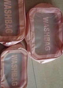 Pink Cosmetic Bag Set