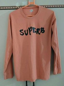 Peach "SUPERB" Graphic Long Sleeve Tee