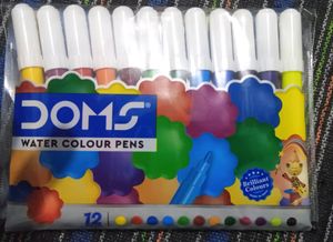 🆕 DOMS 12 Shades Watercolour Sketch Pen Set | Unique Push Resistant Tip With Bright &amp; Intense Colors | Non-Toxic &amp; Safe For Kids | Colourful Sketching, Doodling &amp; Mandala Art | Pack of 1