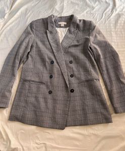 Plaid Double Breasted Blazer