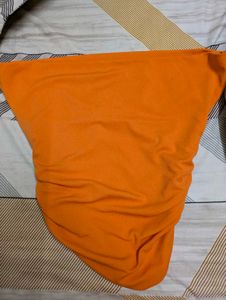 Orange Ruched Tunic Top