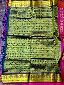 Vibrant Pink Silk Saree with Gold Zari