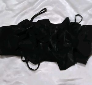 Black Rose Embellished Crop Top