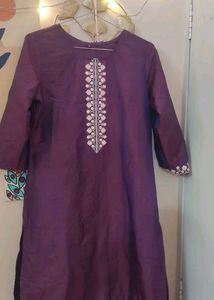 Purple Tunic with Embroidered Detail