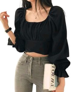 Trendy Black Backless Tie-Up Top | Small Size |