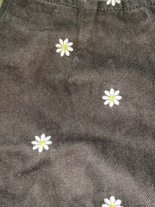 Black Daisy Print Mini Skirt