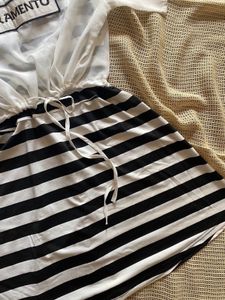 Striped Korean Mini Dress with Top