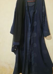 Dark Blue Front Open Abaya Length 49-50 inches
