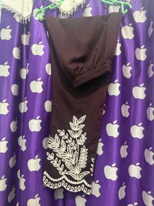 Elegant Maroon coord with White Embroidery