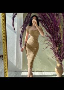 Ruched Off-Shoulder unique Dress