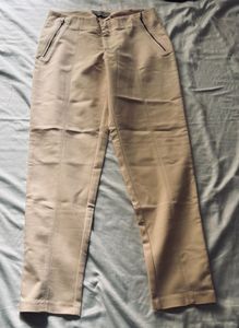 Classic pinkish Beige straight Trousers