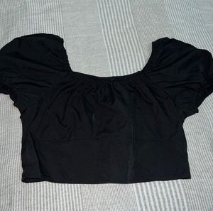 Stylish Black Puff Sleeve Top