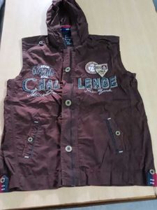 boys Brown Challenge Graphic Vest
