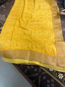 Vibrant Yellow Saree
