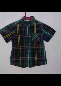 Boys Blue Car Print Shirt