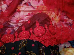 New Cherry Red Heavy Saree With blouse piece