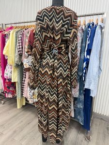 Boho Chevron Print Midi Dress