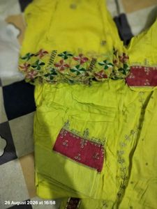 Stunning Lime Green Kurta Set with Peacock