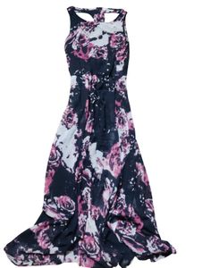 Floral Print Sleeveless Maxi Dress