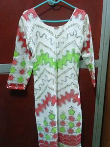 Embellished White Kurta
