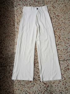 White Wide-Leg Trousers